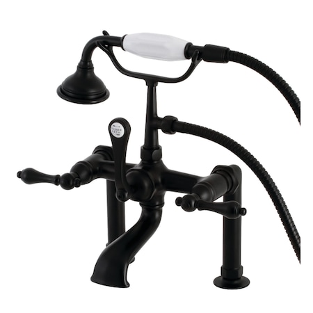 Kingston Brass AE103T0 Deck Mount Clawfoot Tub Faucet, Matte Black AE103T0